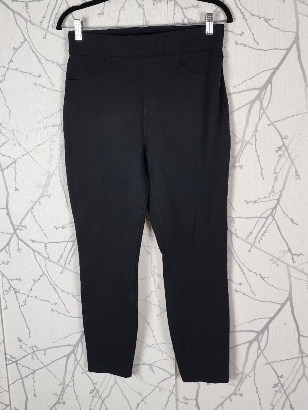 Spanx Black Ponte Knit Pull On High Rise The Perfect Ankle Pants